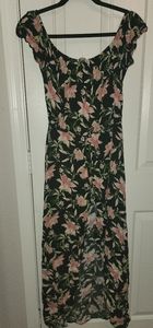 Floral romper with long train